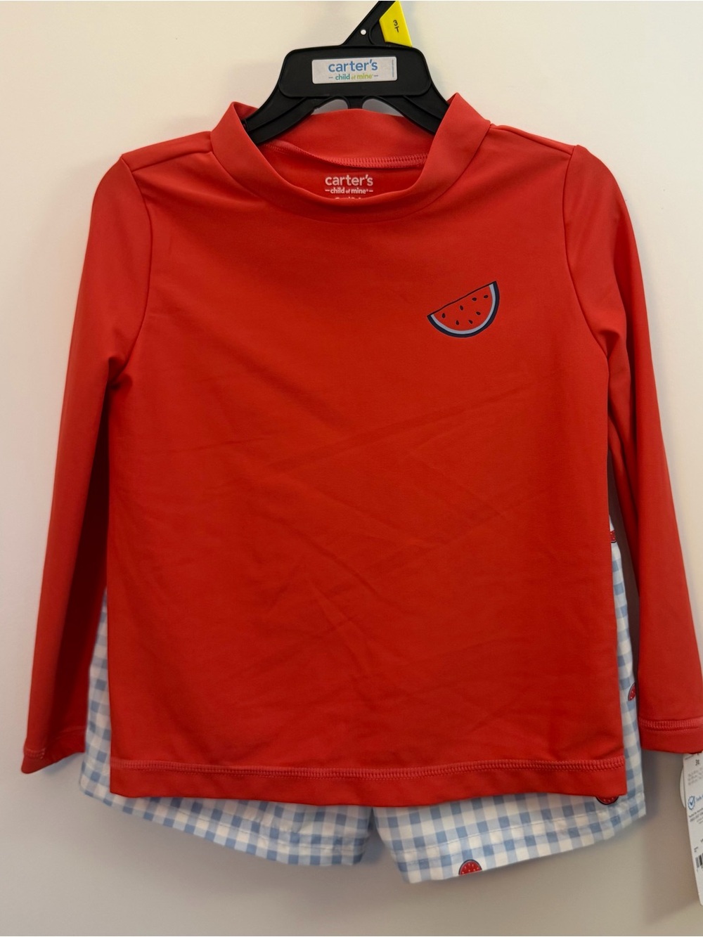 Carter's Red Long-Sleeve Rash Guard with Watermelon Accent